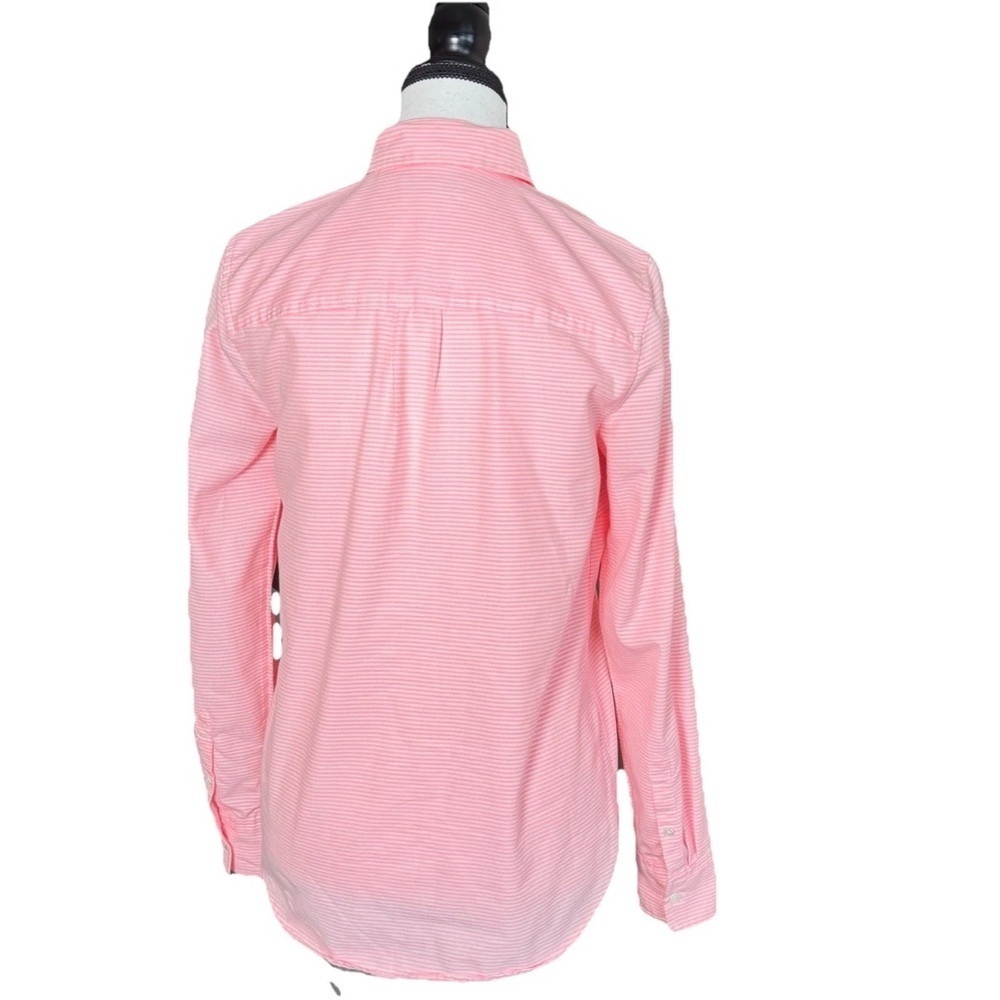 J. Crew Pop Over Embroidered Pink Stripe Long Sleeve Button Shirt Women 2 Office - Picture 4 of 7